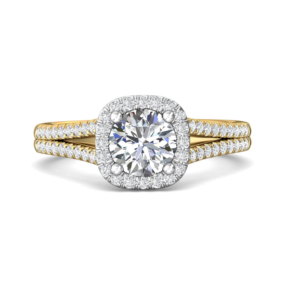 18K Gold White/Yellow Split Shank Engagement Ring from the Split Shank collection - DERMH12R_18KWY_CuHRd_6.5_Prm_H-I_SI1