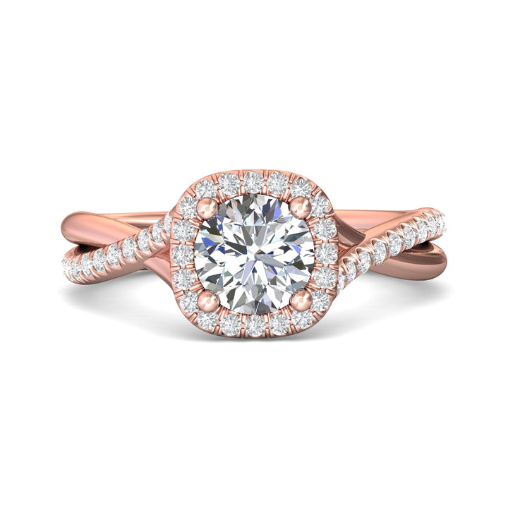 14K Gold Pink Split Shank Engagement Ring from the Split Shank collection - DERMH13R_14KP_CuHRd_6.5_Prm_H-I_SI1