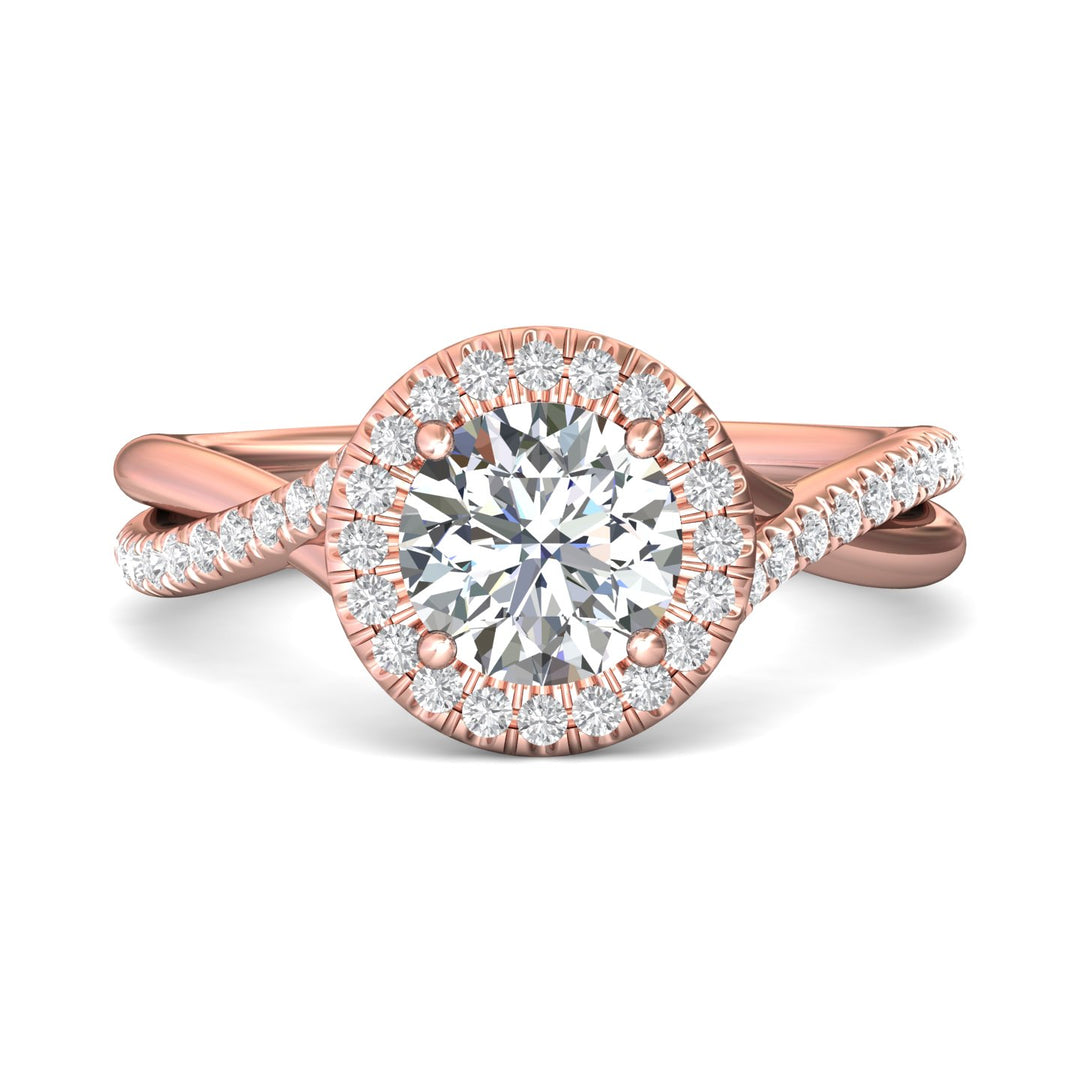 14K Gold Pink Split Shank Engagement Ring from the Split Shank collection - DERMH13R_14KP_RdH_7.0_Prm_H-I_SI1