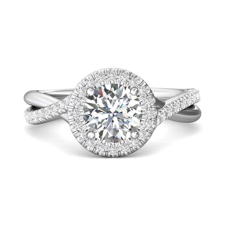 14K Gold White Split Shank Engagement Ring from the Split Shank collection - DERMH13R_14KW_RdH_7.0_Prm_H-I_SI1