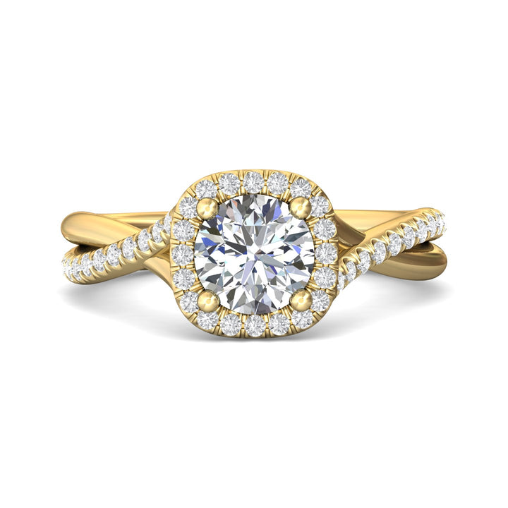 14K Gold Yellow Split Shank Engagement Ring from the Split Shank collection - DERMH13R_14KY_CuHRd_6.5_Prm_H-I_SI1
