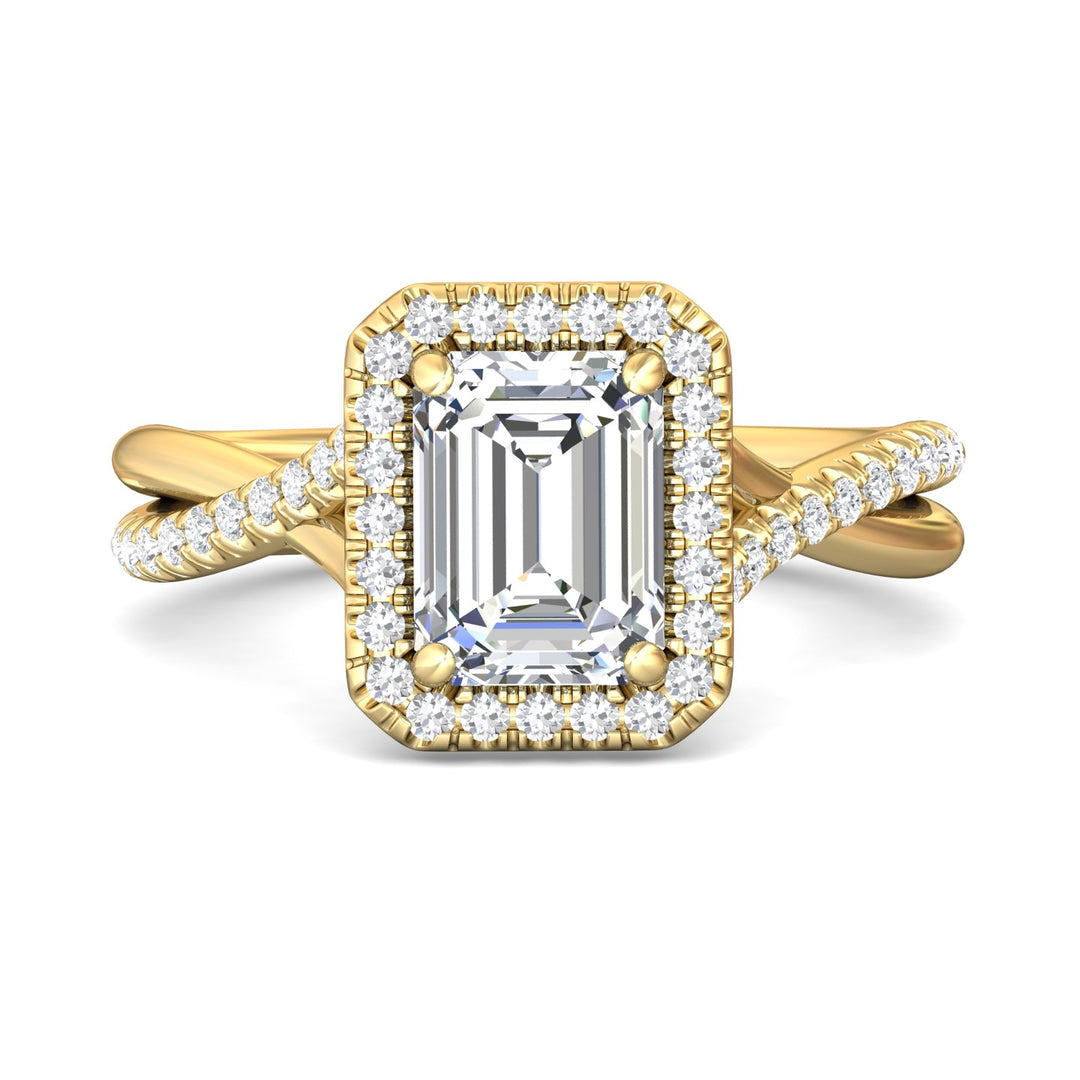 14K Gold Yellow Split Shank Engagement Ring from the Split Shank collection - DERMH13R_14KY_Em_8X6_Prm_H-I_SI1