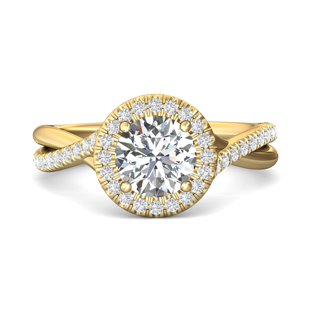 14K Gold Yellow Split Shank Engagement Ring from the Split Shank collection - DERMH13R_14KY_RdH_7.0_Prm_H-I_SI1