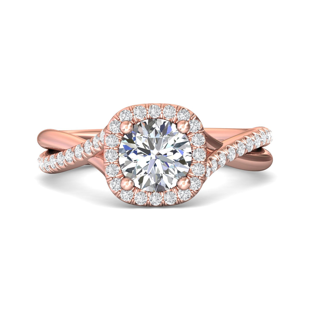 18K Gold Pink Split Shank Engagement Ring from the Split Shank collection - DERMH13R_18KP_CuHRd_6.5_Prm_H-I_SI1
