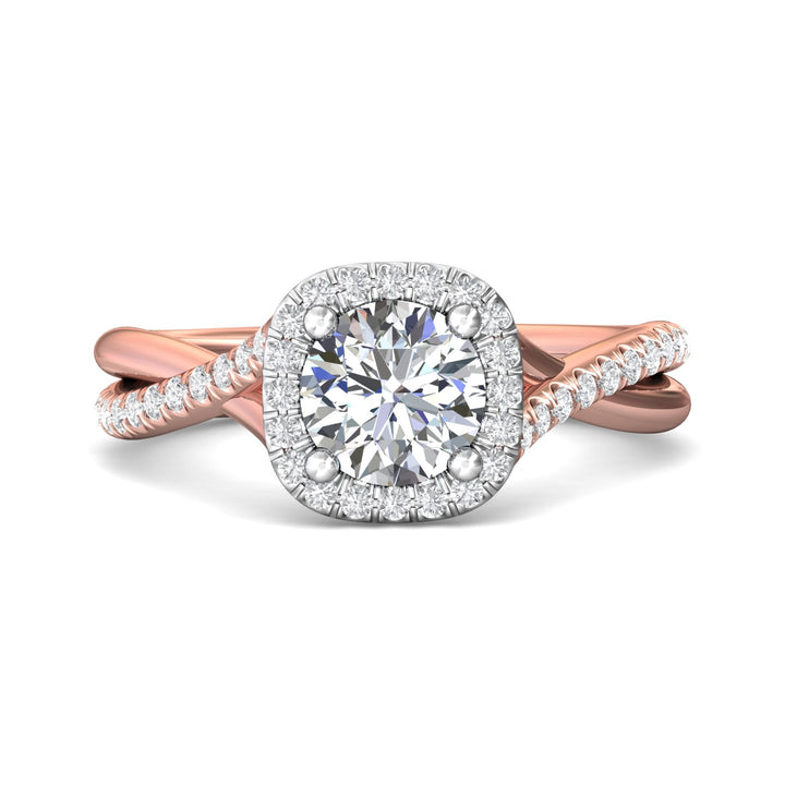 18K Gold White/Pink Split Shank Engagement Ring from the Split Shank collection - DERMH13R_18KWP_CuHRd_6.5_Prm_H-I_SI1