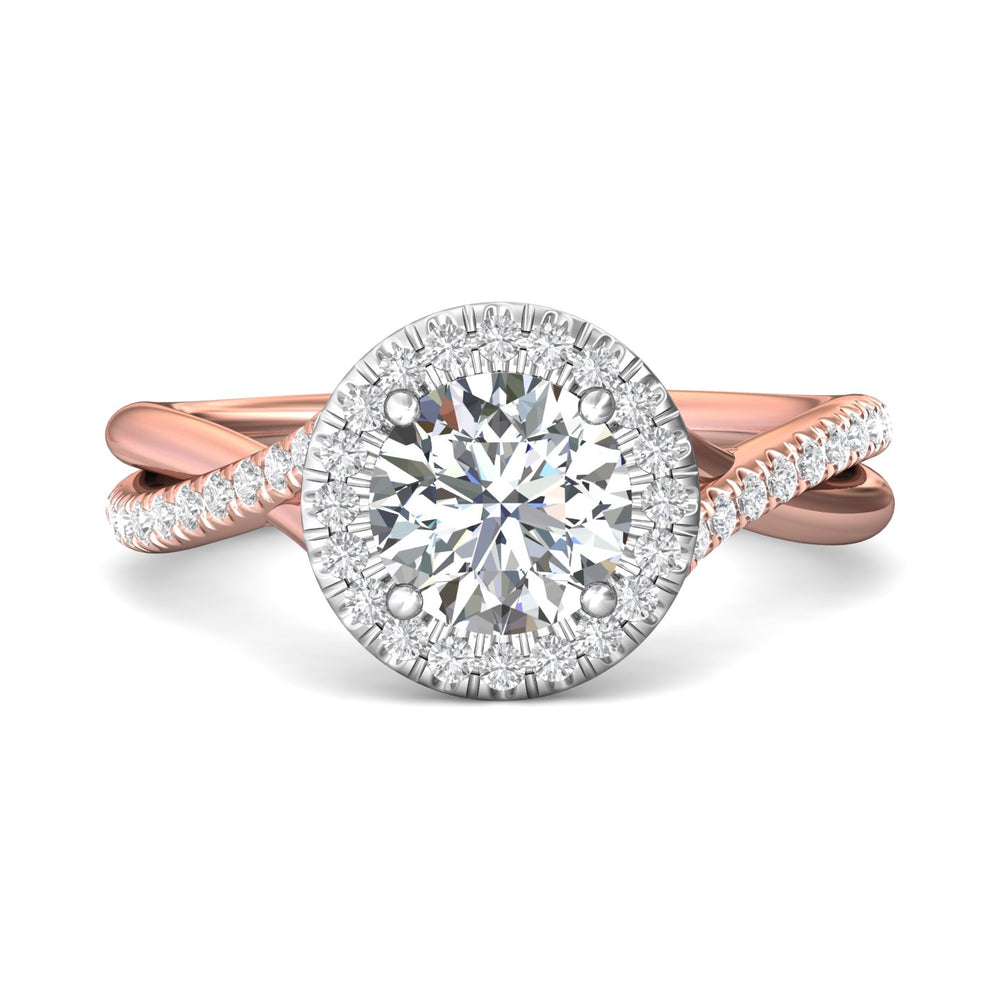 18K Gold White/Pink Split Shank Engagement Ring from the Split Shank collection - DERMH13R_18KWP_RdH_7.0_Prm_H-I_SI1