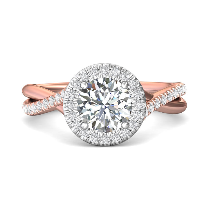 18K Gold White/Pink Split Shank Engagement Ring from the Split Shank collection - DERMH13R_18KWP_RdH_7.0_Prm_H-I_SI1