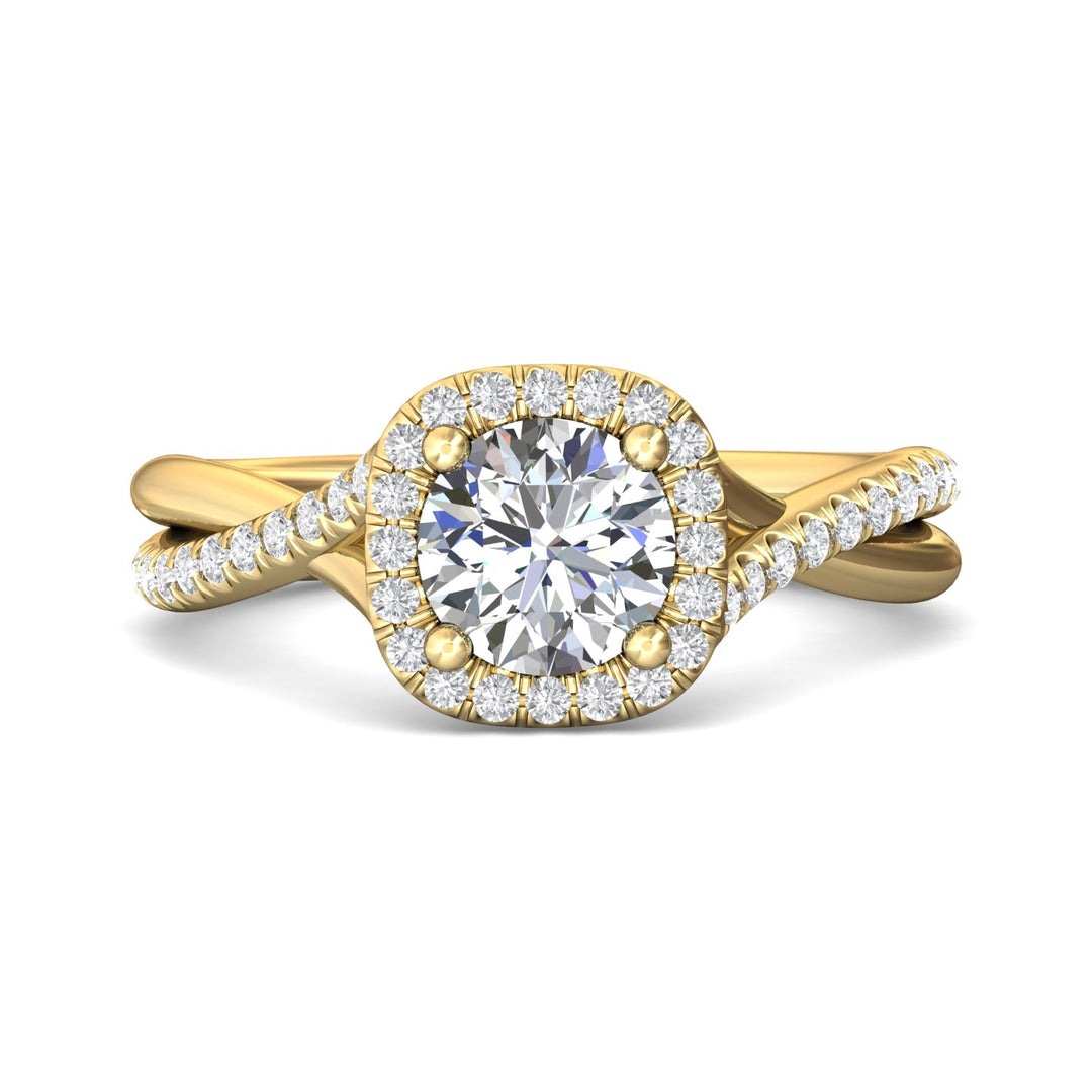 18K Gold Yellow Split Shank Engagement Ring from the Split Shank collection - DERMH13R_18KY_CuHRd_6.5_Prm_H-I_SI1
