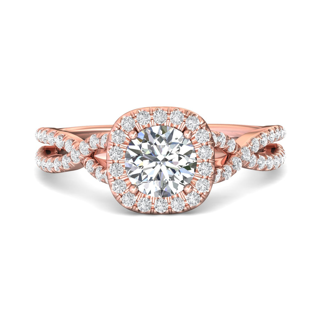 14K Gold Pink Split Shank Engagement Ring from the Split Shank collection - DERMH27XS_14KP_CuHRd_6.5_Prm_H-I_SI1
