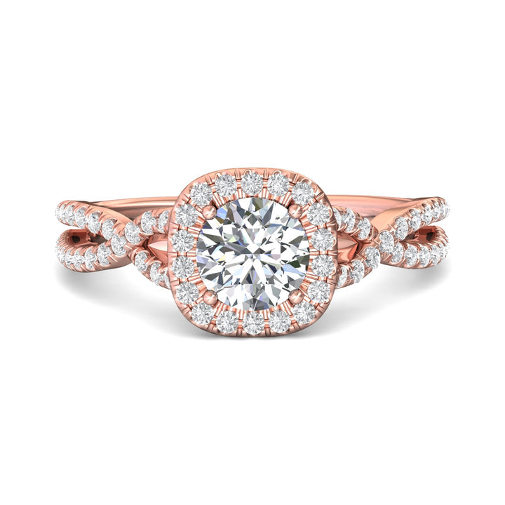 14K Gold Pink Split Shank Engagement Ring from the Split Shank collection - DERMH27XS_14KP_CuHRd_6.5_Prm_H-I_SI1