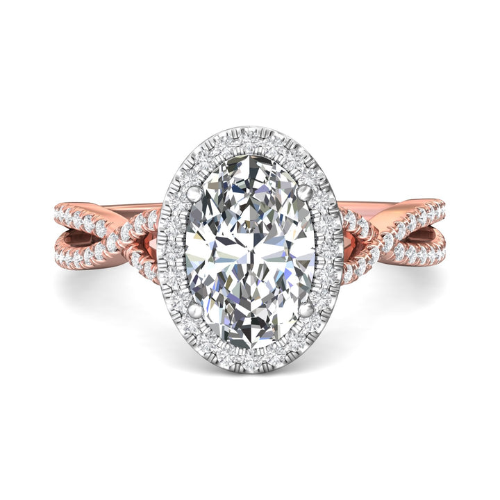 14K Gold Pink/White Split Shank Engagement Ring from the Split Shank collection - DERMH27XS_14KPW_OvH_10.5X7.0_Prm_H-I_SI1
