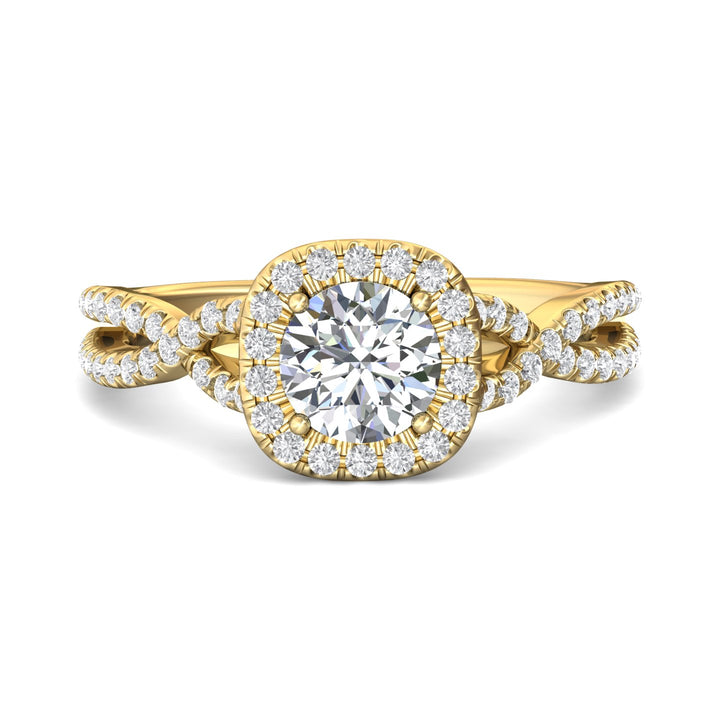 14K Gold Yellow Split Shank Engagement Ring from the Split Shank collection - DERMH27XS_14KY_CuHRd_6.5_Prm_H-I_SI1