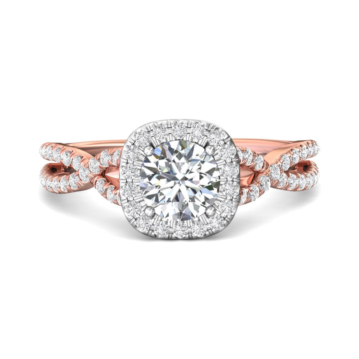 18K Gold White/Pink Split Shank Engagement Ring from the Split Shank collection - DERMH27XS_18KWP_CuHRd_6.5_Prm_H-I_SI1