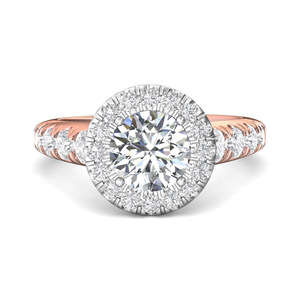 14K Gold Pink/White Encore Engagement Ring from the Encore collection - DERMH34M_14KPW_RdH_7.5_Prm_H-I_SI1