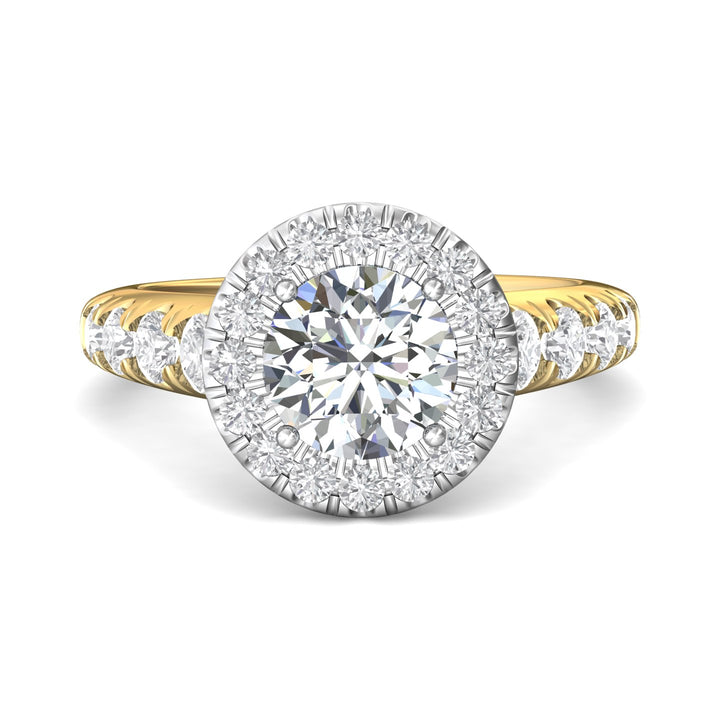 14K Gold Yellow/White Encore Engagement Ring from the Encore collection - DERMH34M_14KYW_RdH_7.5_Prm_H-I_SI1