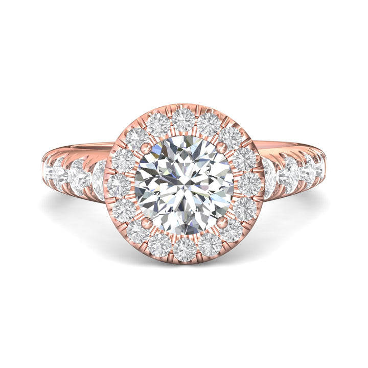 18K Gold Pink Encore Engagement Ring from the Encore collection - DERMH34M_18KP_RdH_7.5_Prm_H-I_SI1