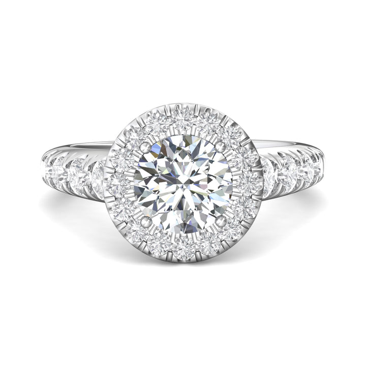 Platinum White Encore Engagement Ring from the Encore collection - DERMH34M_PlatW_RdH_7.5_Prm_H-I_SI1