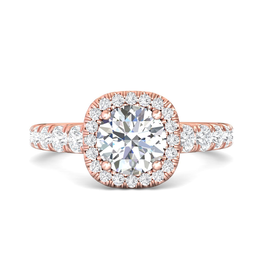 14K Gold Pink Micropave Halo Engagement Ring from the Micropave Halo collection - DERMH34S_14KP_CuHRd_7.0_Std_H-I_SI2