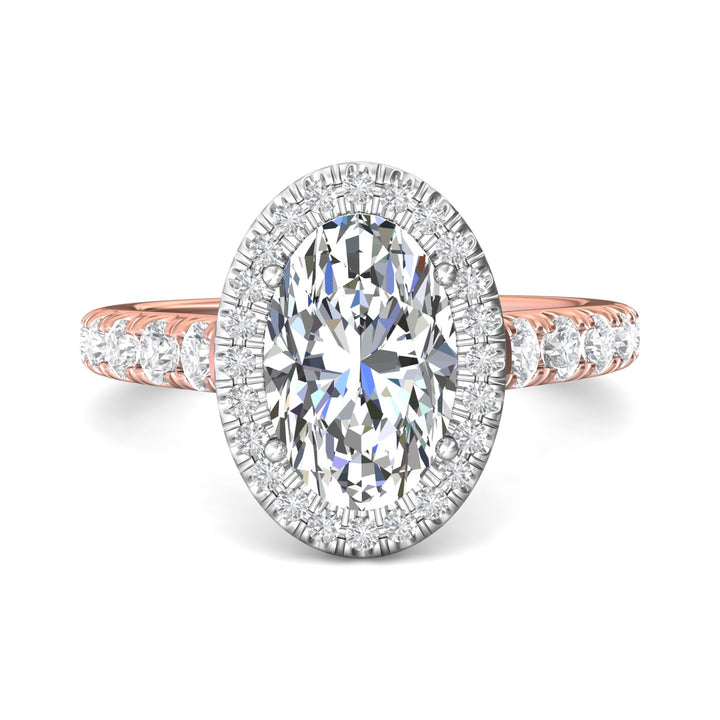 14K Gold Pink/White Micropave Halo Engagement Ring from the Micropave Halo collection - DERMH34S_14KPW_OvH_11.5X7.5_Std_H-I_SI2
