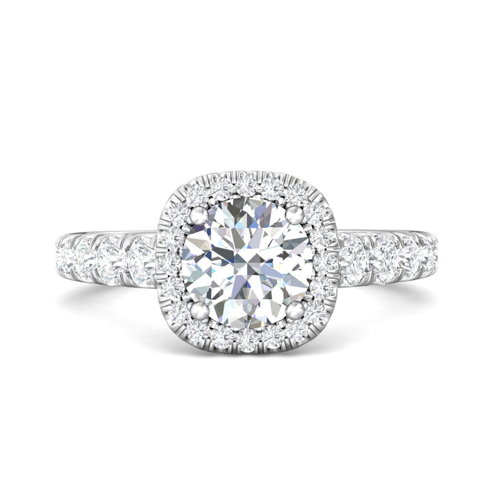 14K Gold White Micropave Halo Engagement Ring from the Micropave Halo collection - DERMH34S_14KW_CuHRd_7.0_Std_H-I_SI2