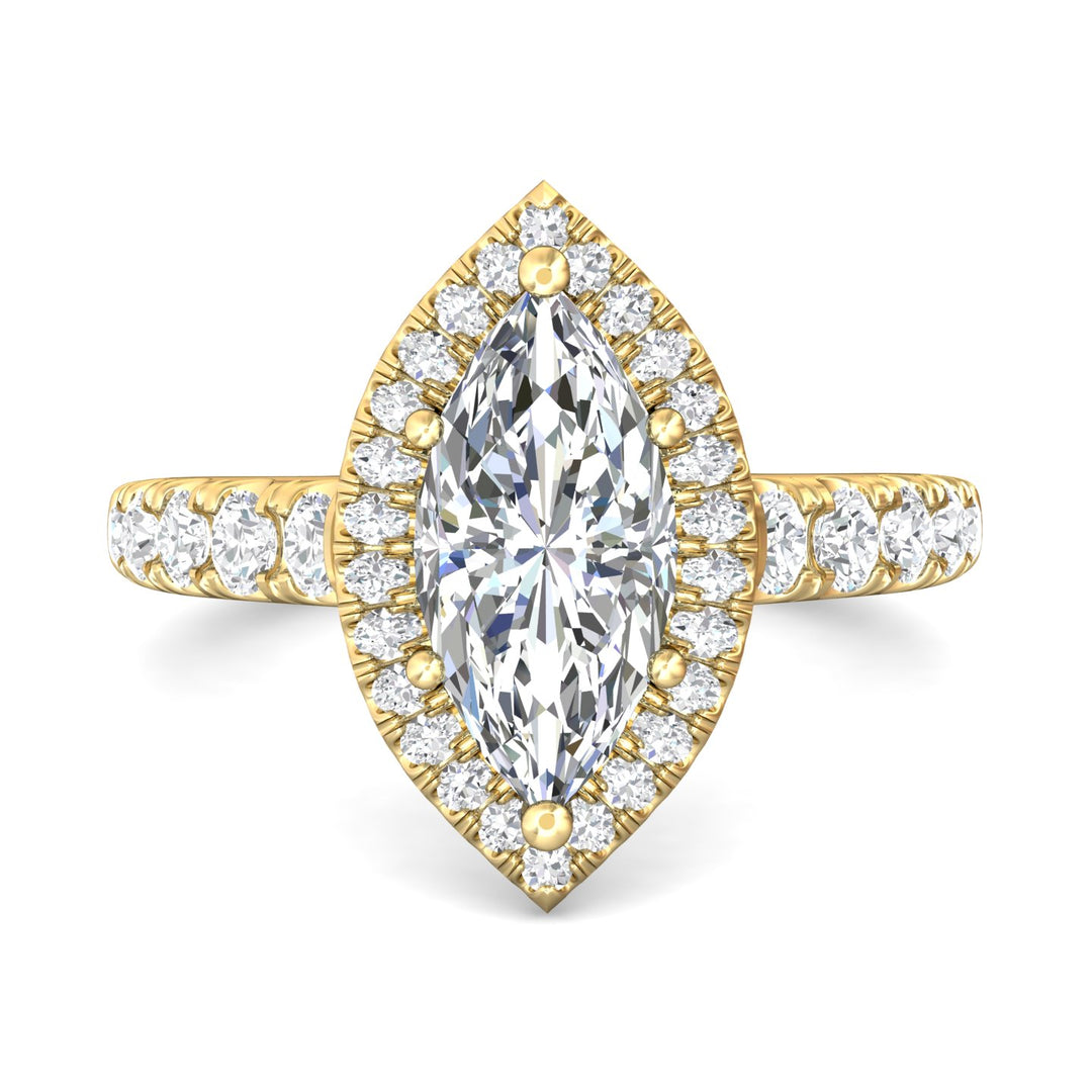 14K Gold Yellow Micropave Halo Engagement Ring from the Micropave Halo collection - DERMH34S_14KY_MqH_13X6.5_Std_H-I_SI2