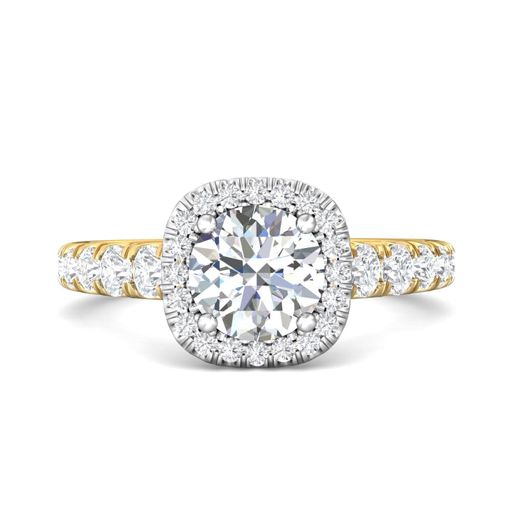 14K Gold Yellow/White Micropave Halo Engagement Ring from the Micropave Halo collection - DERMH34S_14KYW_CuHRd_7.0_Std_H-I_SI2