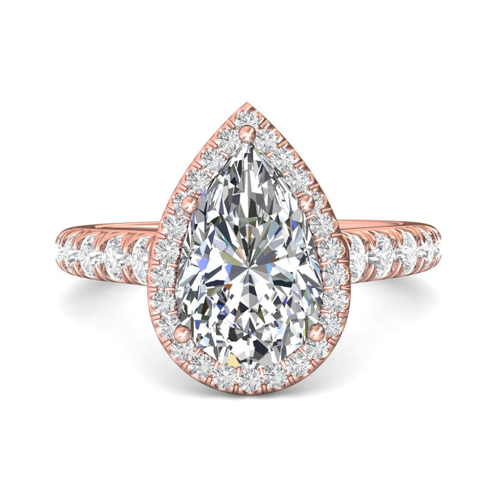18K Gold Pink Micropave Halo Engagement Ring from the Micropave Halo collection - DERMH34S_18KP_PsH_12.5X8_Std_H-I_SI2