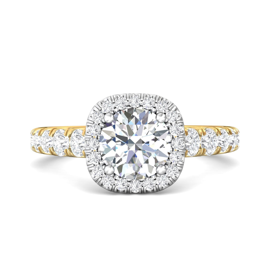 18K Gold White/Yellow Micropave Halo Engagement Ring from the Micropave Halo collection - DERMH34S_18KWY_CuHRd_7.0_Std_H-I_SI2