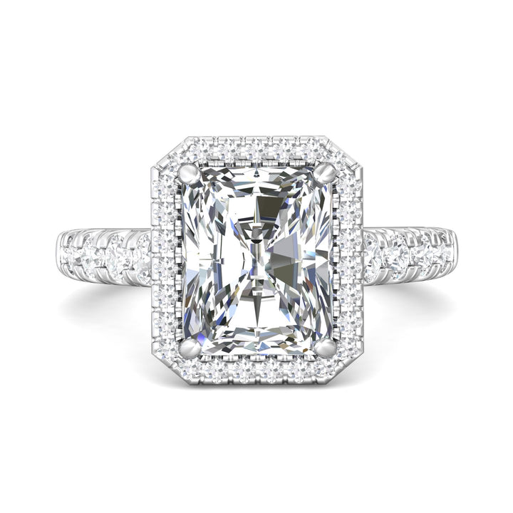 Platinum White Micropave Halo Engagement Ring from the Micropave Halo collection - DERMH34S_PlatW_Rad_10X8_Std_H-I_SI2