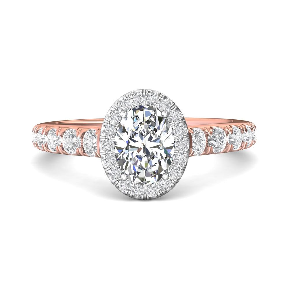 14K Gold Pink/White Micropave Halo Engagement Ring from the Micropave Halo collection - DERMH34SR_14KPW_OvH_8X6_Prm_H-I_SI1
