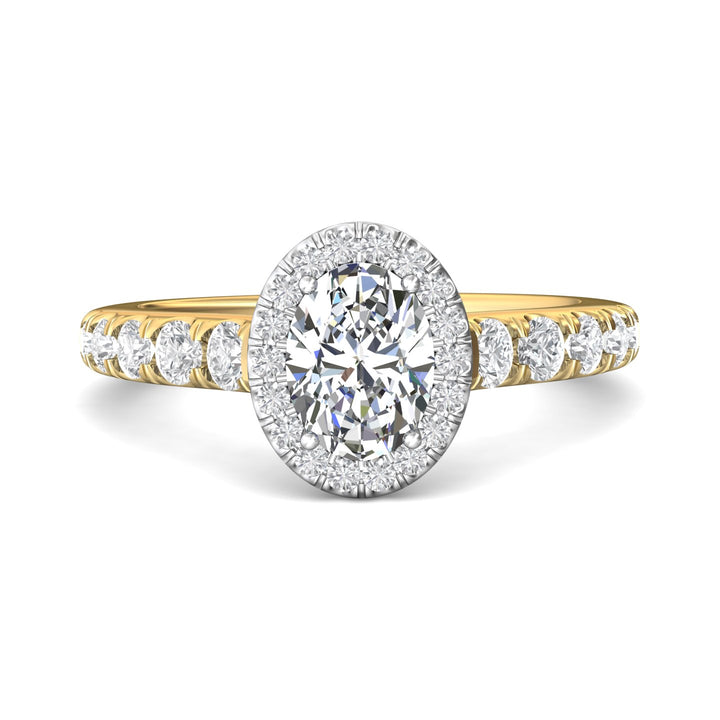 14K Gold Yellow/White Micropave Halo Engagement Ring from the Micropave Halo collection - DERMH34SR_14KYW_OvH_8X6_Prm_H-I_SI1