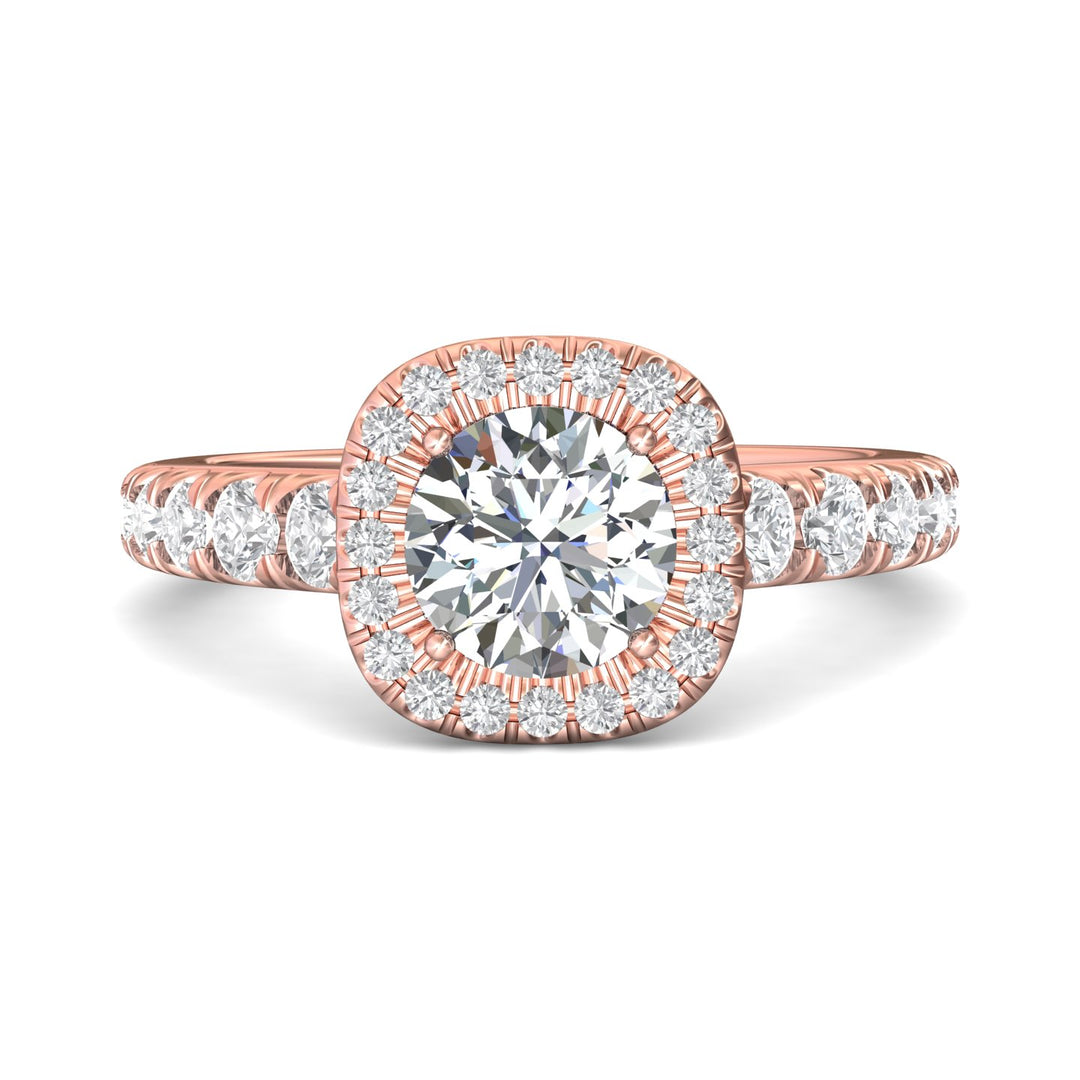 18K Gold Pink Micropave Halo Engagement Ring from the Micropave Halo collection - DERMH34SR_18KP_CuHRd_7.0_Prm_H-I_SI1