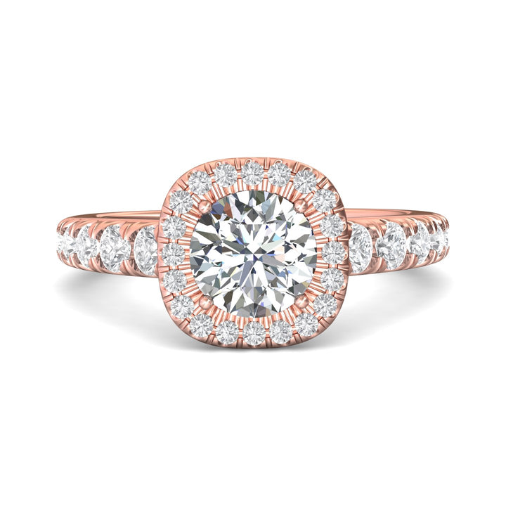 18K Gold Pink Micropave Halo Engagement Ring from the Micropave Halo collection - DERMH34SR_18KP_CuHRd_7.0_Prm_H-I_SI1