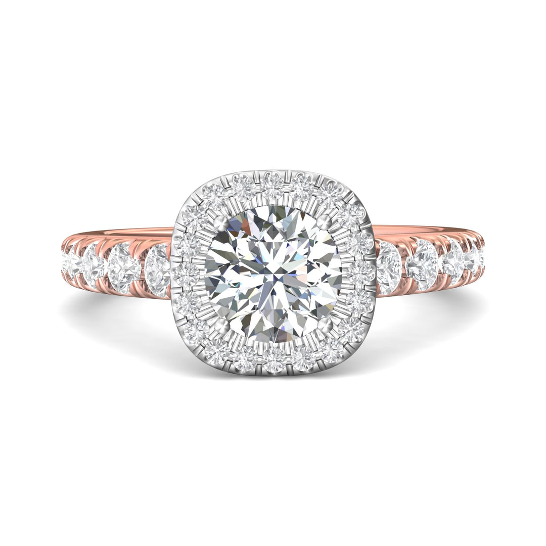 18K Gold White/Pink Micropave Halo Engagement Ring from the Micropave Halo collection - DERMH34SR_18KWP_CuHRd_7.0_Prm_H-I_SI1