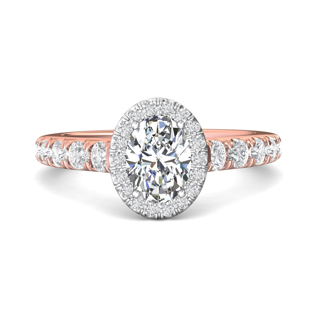 18K Gold White/Pink Micropave Halo Engagement Ring from the Micropave Halo collection - DERMH34SR_18KWP_OvH_8X6_Prm_H-I_SI1