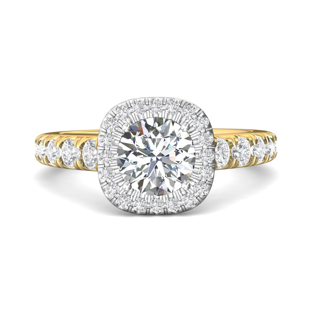 18K Gold White/Yellow Micropave Halo Engagement Ring from the Micropave Halo collection - DERMH34SR_18KWY_CuHRd_7.0_Prm_H-I_SI1