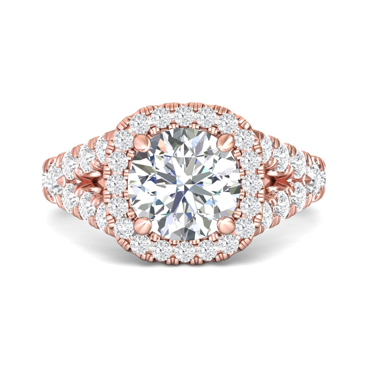 14K Gold Pink Encore Engagement Ring from the Encore collection - DERMH40M_14KP_CuHRd_8.5_Prm_H-I_SI1
