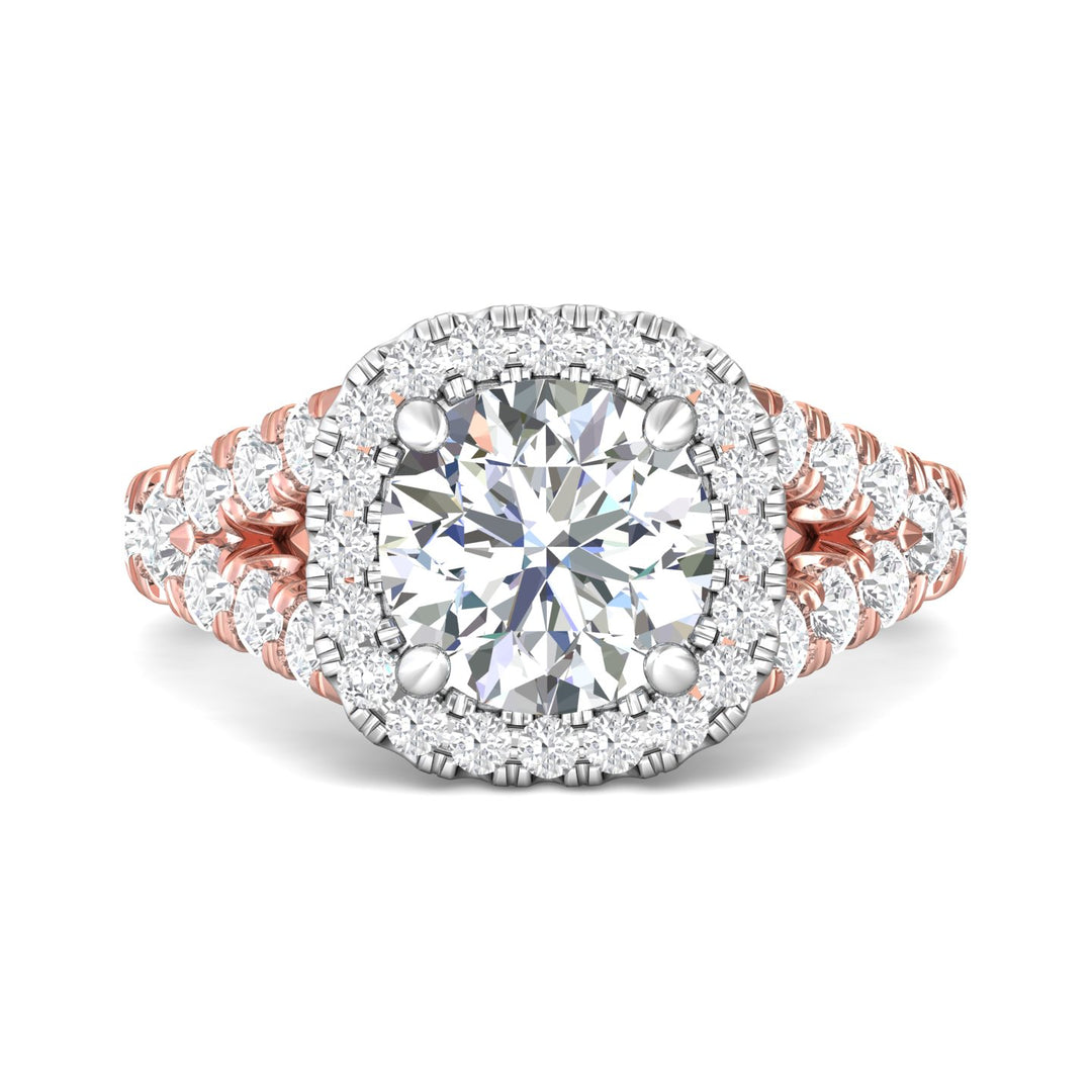 14K Gold Pink/White Encore Engagement Ring from the Encore collection - DERMH40M_14KPW_CuHRd_8.5_Prm_H-I_SI1
