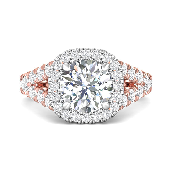 14K Gold Pink/White Encore Engagement Ring from the Encore collection - DERMH40M_14KPW_CuHRd_8.5_Prm_H-I_SI1