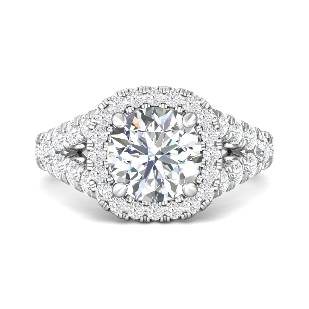 14K Gold White Encore Engagement Ring from the Encore collection - DERMH40M_14KW_CuHRd_8.5_Prm_H-I_SI1