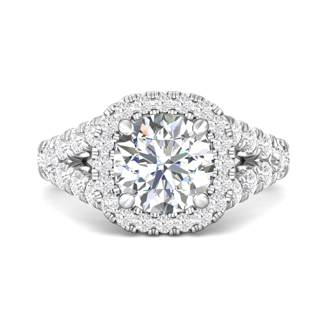 14K Gold White Encore Engagement Ring from the Encore collection - DERMH40M_14KW_CuHRd_8.5_Prm_H-I_SI1
