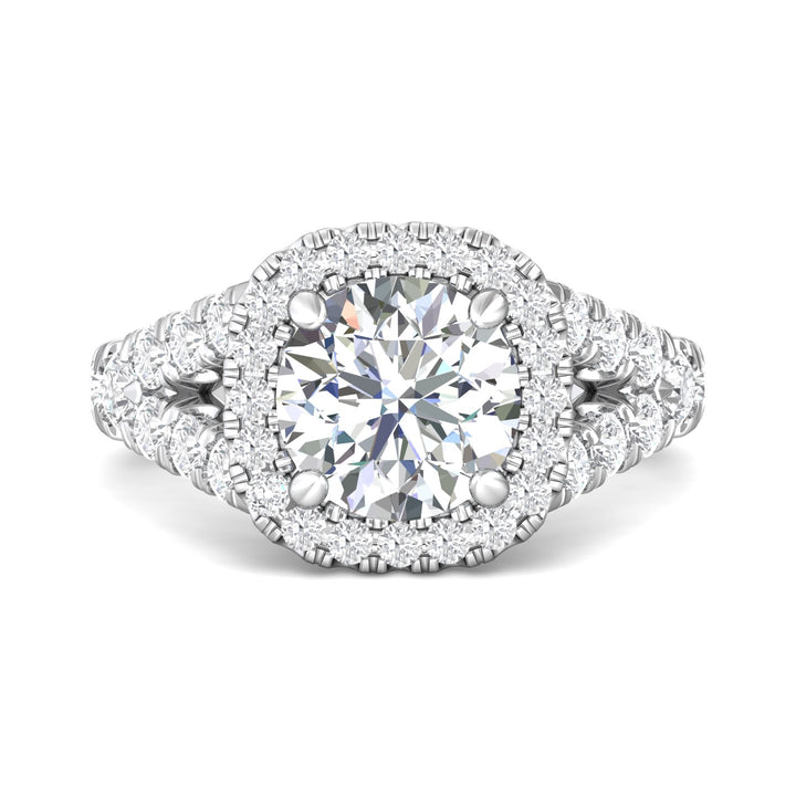 14K Gold White Encore Engagement Ring from the Encore collection - DERMH40M_14KW_CuHRd_8.5_Prm_H-I_SI1