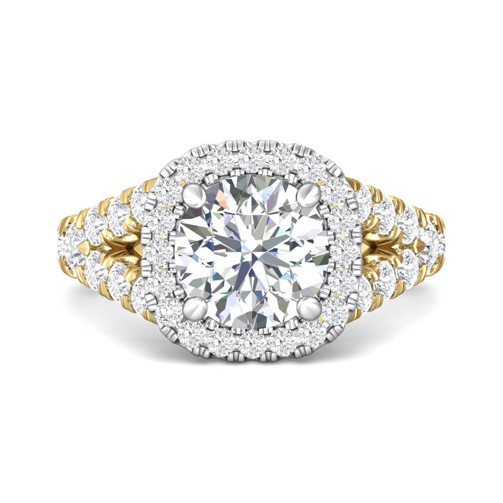 18K Gold White/Yellow Encore Engagement Ring from the Encore collection - DERMH40M_18KWY_CuHRd_8.5_Prm_H-I_SI1