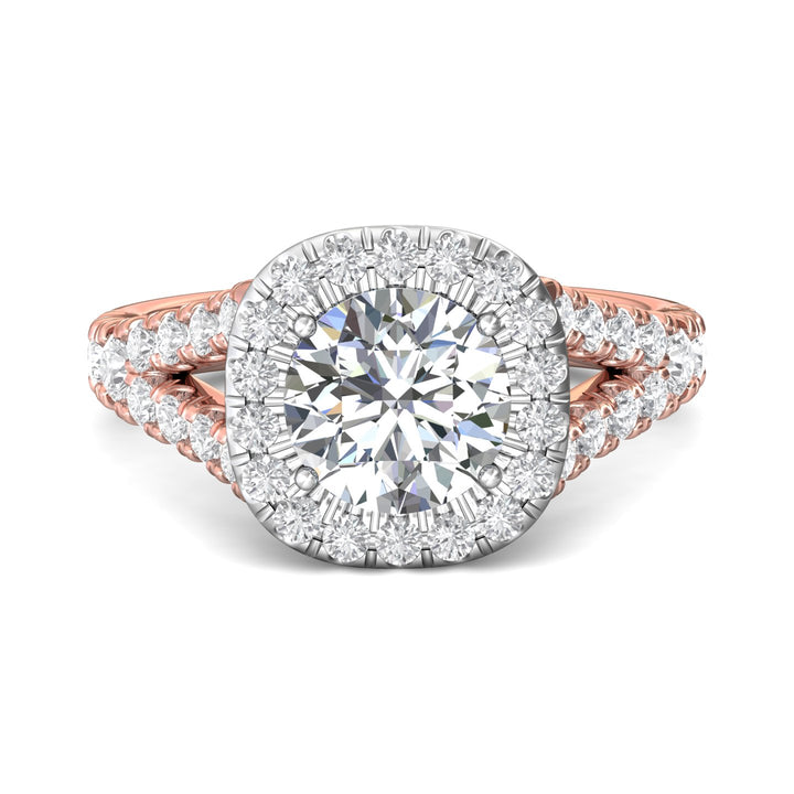 14K Gold Pink/White Split Shank Engagement Ring from the Split Shank collection - DERMH40S_14KPW_CuHRd_7.0_Prm_H-I_SI1