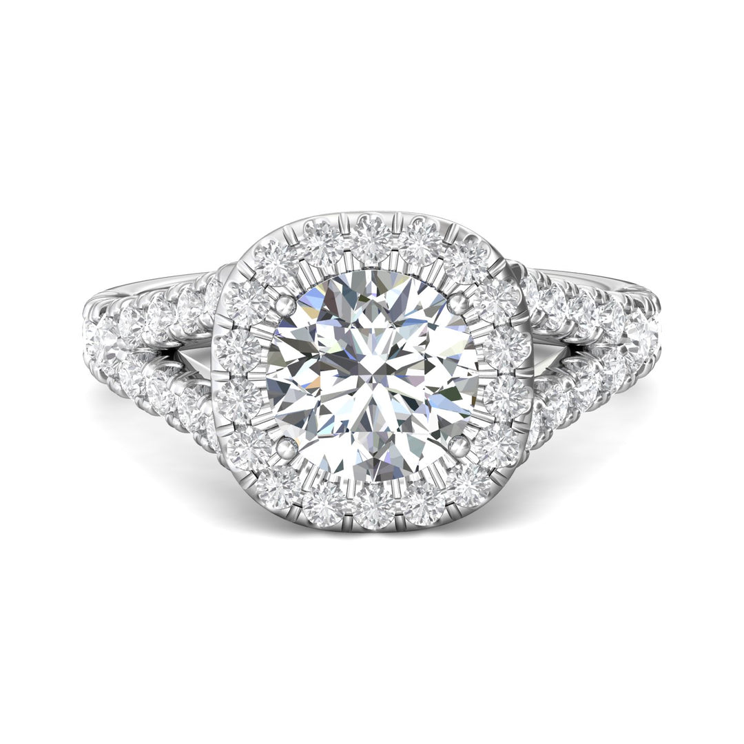 14K Gold White Split Shank Engagement Ring from the Split Shank collection - DERMH40S_14KW_CuHRd_7.0_Prm_H-I_SI1