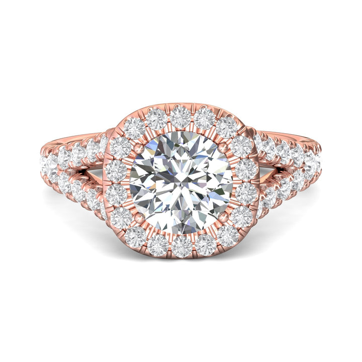 18K Gold Pink Split Shank Engagement Ring from the Split Shank collection - DERMH40S_18KP_CuHRd_7.0_Prm_H-I_SI1