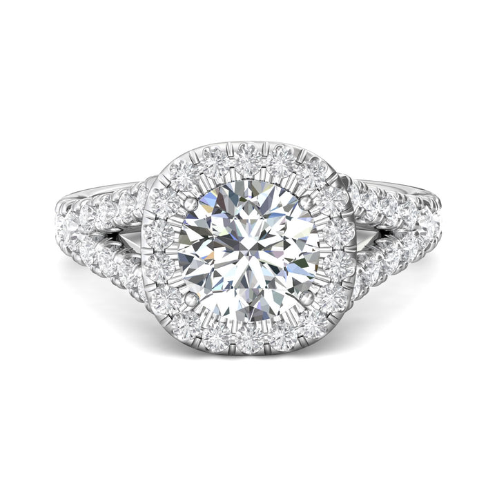 18K Gold White Split Shank Engagement Ring from the Split Shank collection - DERMH40S_18KW_CuHRd_7.0_Prm_H-I_SI1