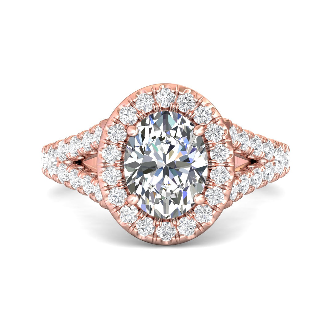 18K Gold Pink Split Shank Engagement Ring from the Split Shank collection - DERMH40SR_18KP_OvH_9X7_Prm_H-I_SI1