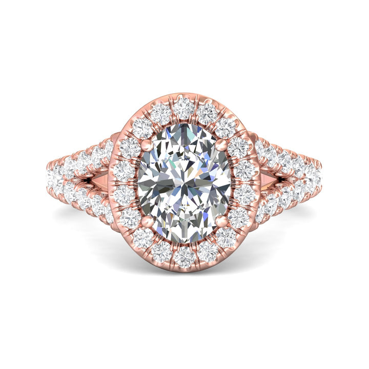 18K Gold Pink Split Shank Engagement Ring from the Split Shank collection - DERMH40SR_18KP_OvH_9X7_Prm_H-I_SI1