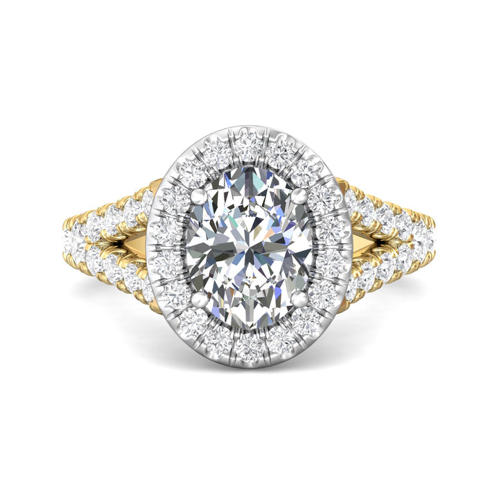 18K Gold White/Yellow Split Shank Engagement Ring from the Split Shank collection - DERMH40SR_18KWY_OvH_9X7_Prm_H-I_SI1